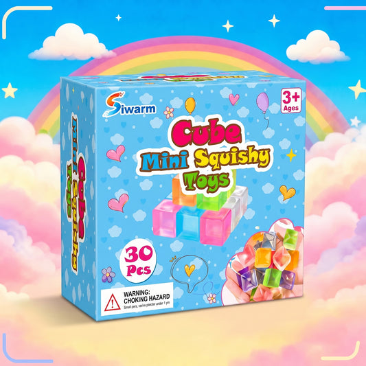 Mini Cube Squishy Set - 30 Pieces