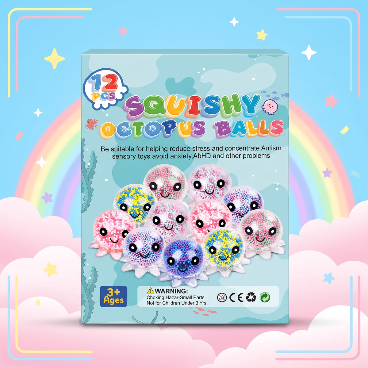 Octopus Squishy Box - 12 Pieces