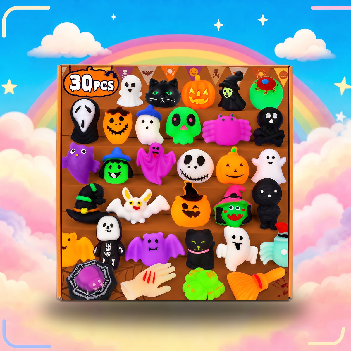 Halloween Mochi Squishy Box - 30 Pieces