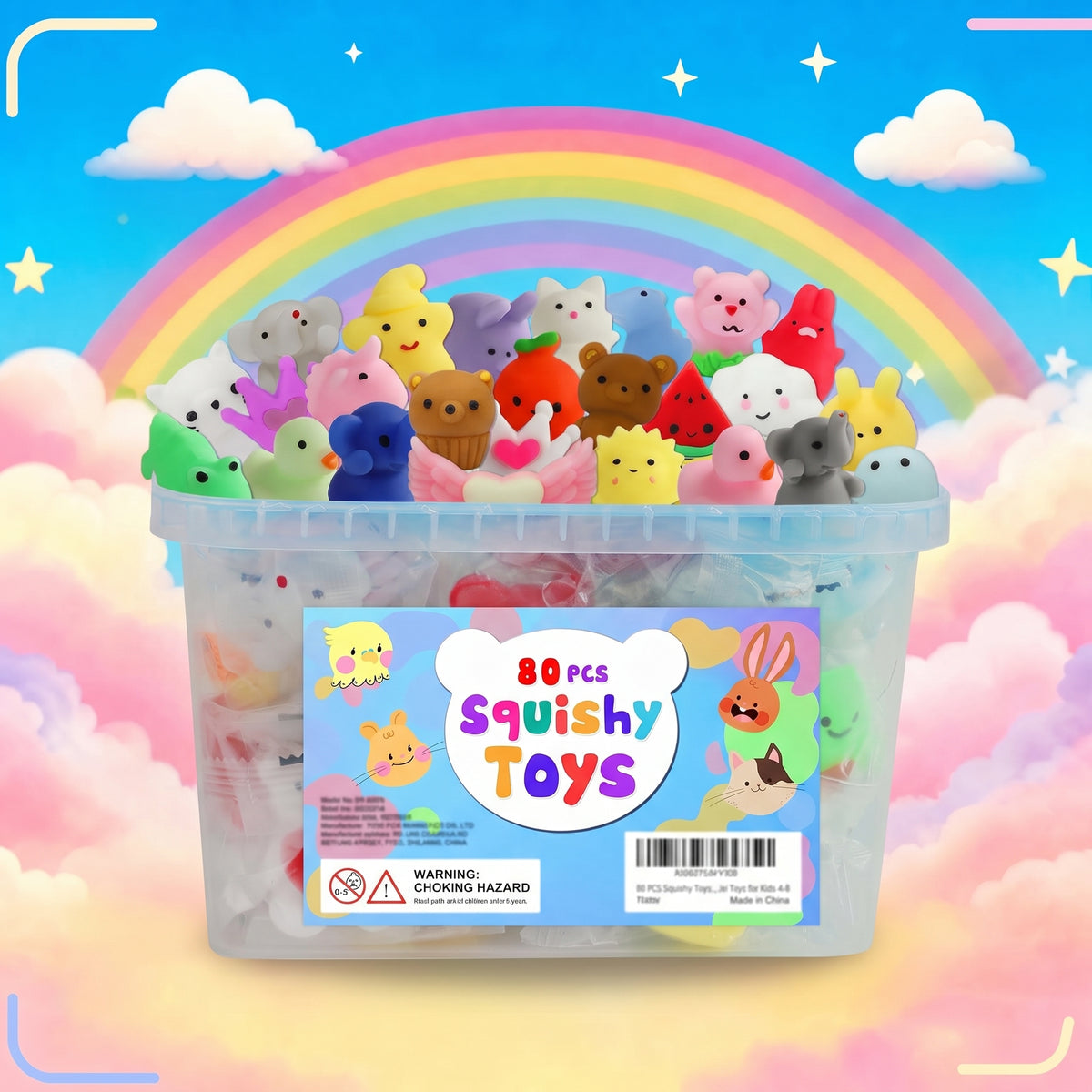 Mochi Squishy Bucket - 80 Pieces