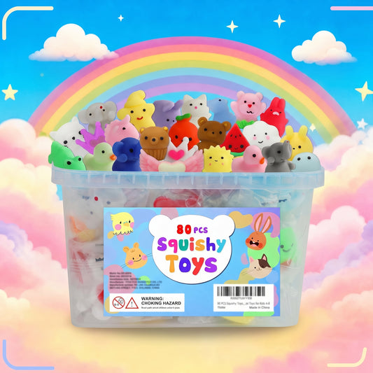 Mochi Squishy Bucket - 80 Pieces
